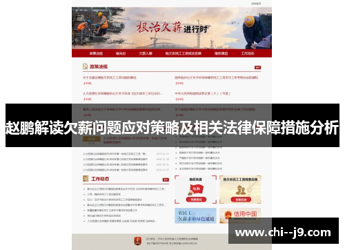 赵鹏解读欠薪问题应对策略及相关法律保障措施分析