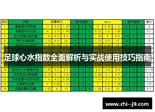 足球心水指数全面解析与实战使用技巧指南