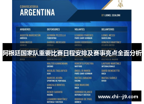 阿根廷国家队重要比赛日程安排及赛事亮点全面分析